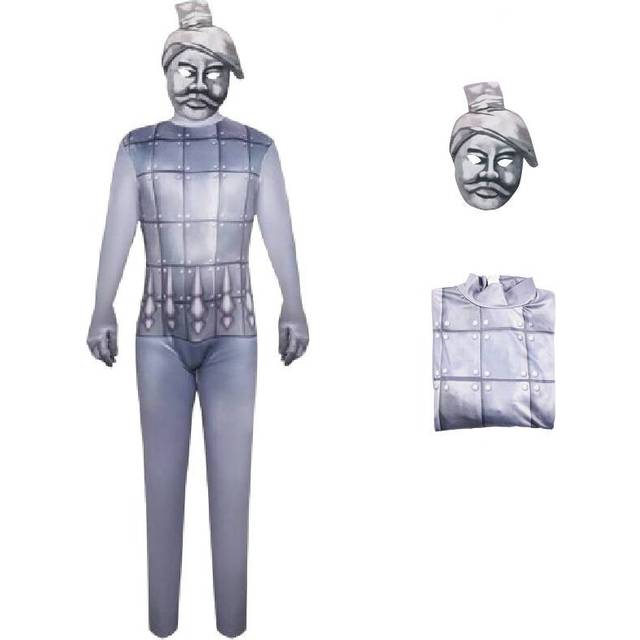 (Silver Child, 110?Height 91cm/35.8in) Terracotta Cosplay Army Costume Set Fashion Halloween Stage Show Costume Party