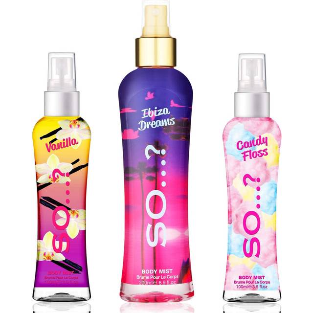 Body Mist by Soâ¦? Womens Candy Floss & Vanilla (100ml), Ibiza Dreams (200ml) Body Mist Mixed Fragrance Spray Bundle (Pack of 3)