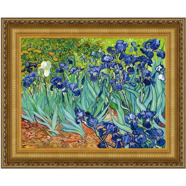 Irises Framed Canvas Replica Painting: Small