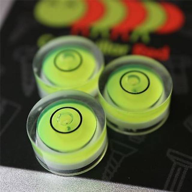 Pack of 3 Small Tiny Spirit Bubble Level (Yellow)/Mini Bullseye Vial Round Circular