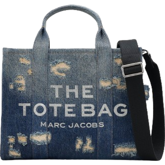 MARC JACOBS Marc Jacobs The Rip and Repair Denim Medium Tote Bag in Punk Indigo
