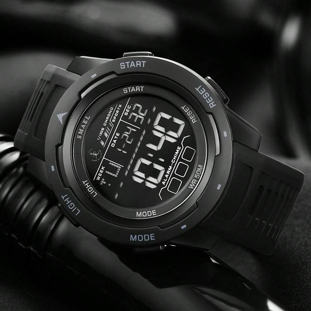 SMAEL SMAEL Men&#39;s Sports Watch, Waterproof Big Dial LED Digital Display Wristwatch With Night Light, Stopwatch, Daily Decorative Watch As A Gift For Student