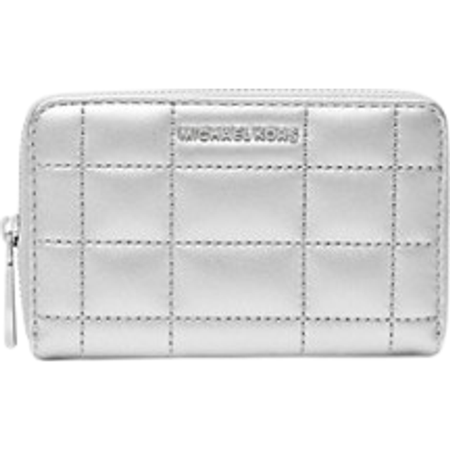 MK Small Metallic Quilted Leather Wallet - Silver - Michael Kors - ONE SIZE