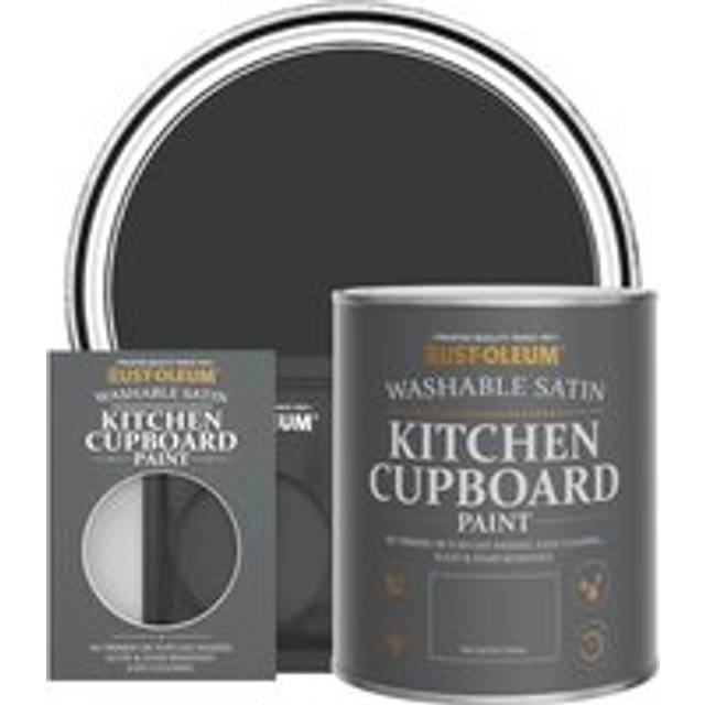 Rust-Oleum Kitchen Cupboard Paint, Satin Finish - Natural Charcoal (BLACK) - 10ml - Black