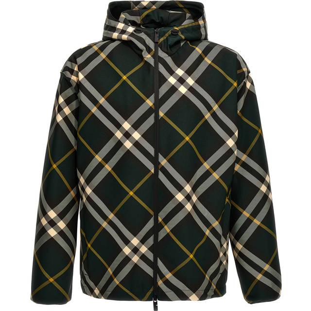Burberry Men&#39;s Technical Fabric Hooded Jacket in Green | Size Large | 8081895152641 Color B8660 (L)