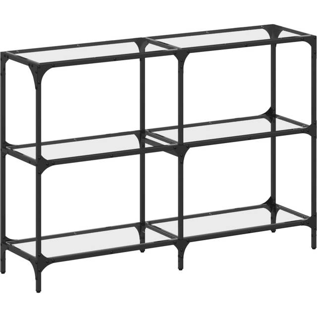vidaXL Console Table with Transparent Glass Top 118.5x30x81 cm Steel