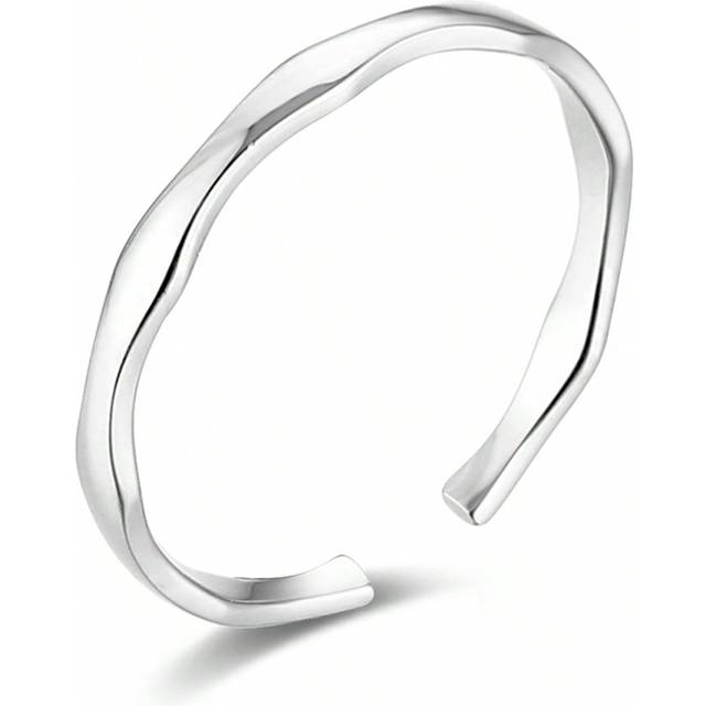 HuooNew 1pc 925 Sterling Silver Adjustable Open Ring Jewelry For Unisex