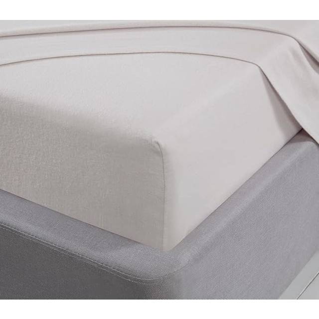 Brushed Cotton Flannelette Bedsheet or Pillowcase, Single Brushed Cotton Sheet,White