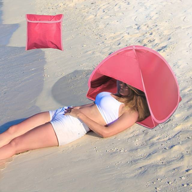 (Red, 1pc) 1PC Small Tent, Beach Sunshade Tent, Outdoor Beach Sun Protection, Sun