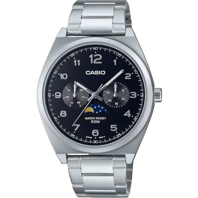 Casio Standard Analog Moon Phase Black Dial Quartz MTP-M300D-1A MTPM300D-1 Men's Watch