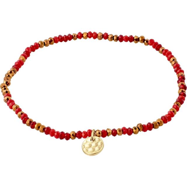 Pilgrim - Indie Bracelet Red, Gold-plated
