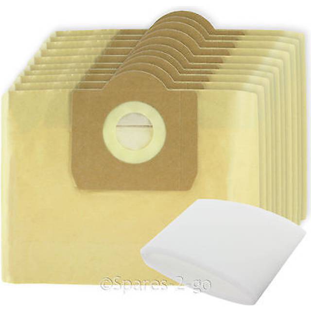 10 X Vacuum Bags & Foam Filter Fits Earlex Hoover Wd1000 Wd1100 Wd1200 Wet Dry