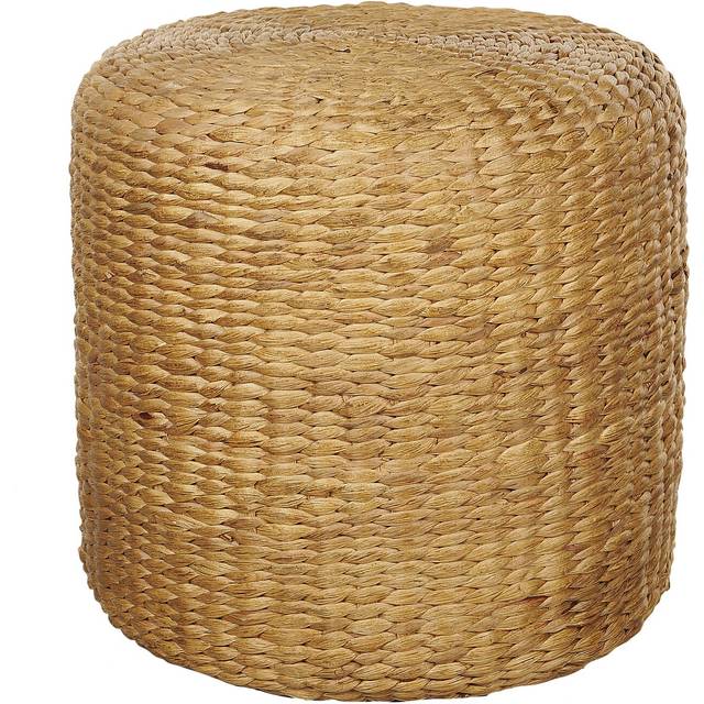 Beliani Water Hyacinth Wicker Pouffe Light Bichir Ii, Brown