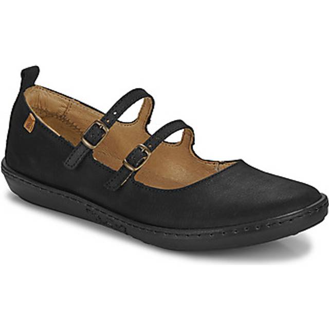 El Naturalista for woman. 253481101005_001 Leather ballerinas N5348 Coral black (37), Flat, Buckle, Casual
