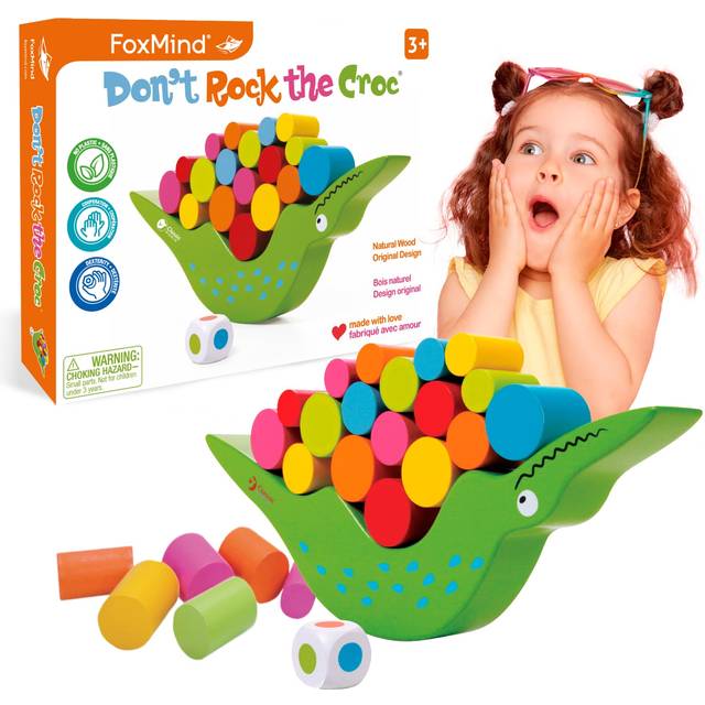 Foxmind Games Don't Rock The Croc  Toddler Boy Girl Games  Kids Games 3-5  Multiplayer 3 Year Old Board Games for Family Fun