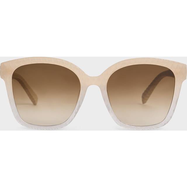 Charles & Keith - Recycled Acetate & Leather Ombre Quilted Sunglasses - Multi