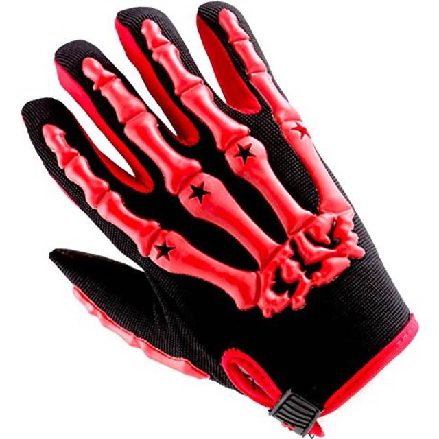 1STORM Youth Motocross Gloves Motorcycle BMX MX ATV Dirt Bike Bicycle Skeleton Cycling Kids Gloves Red