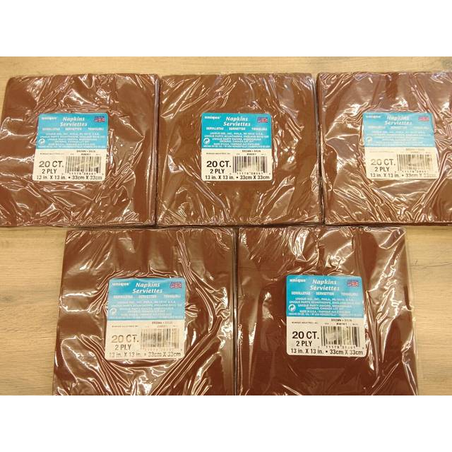 20 Brown Luncheon Napkins