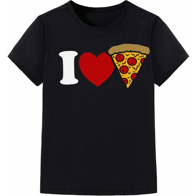 SHEIN Tween Boy Dazzling Food Pattern Printed T-Shirt, Cool And Fashionable Summer Casual Round Neck Short Sleeved Top