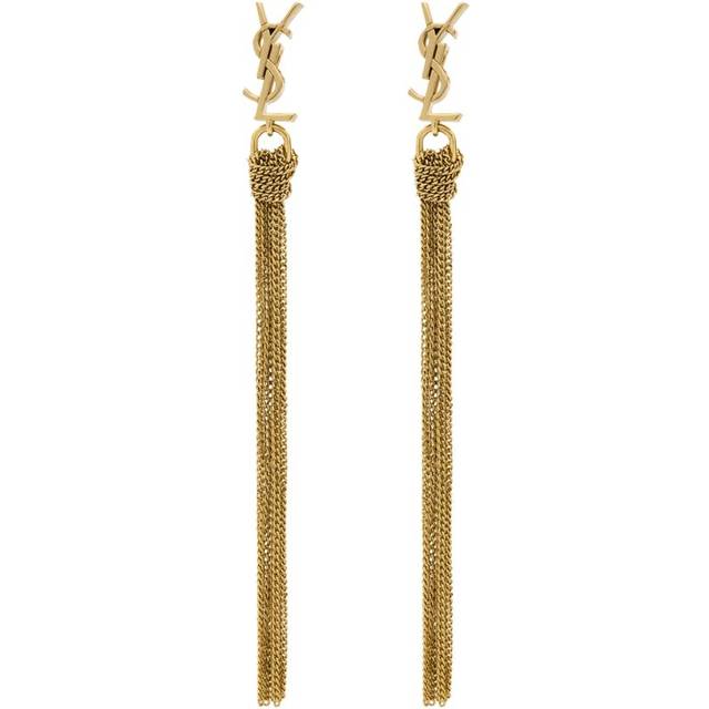 Saint Laurent Cassandre Tassel Pendant Earrings - Metallic - One size