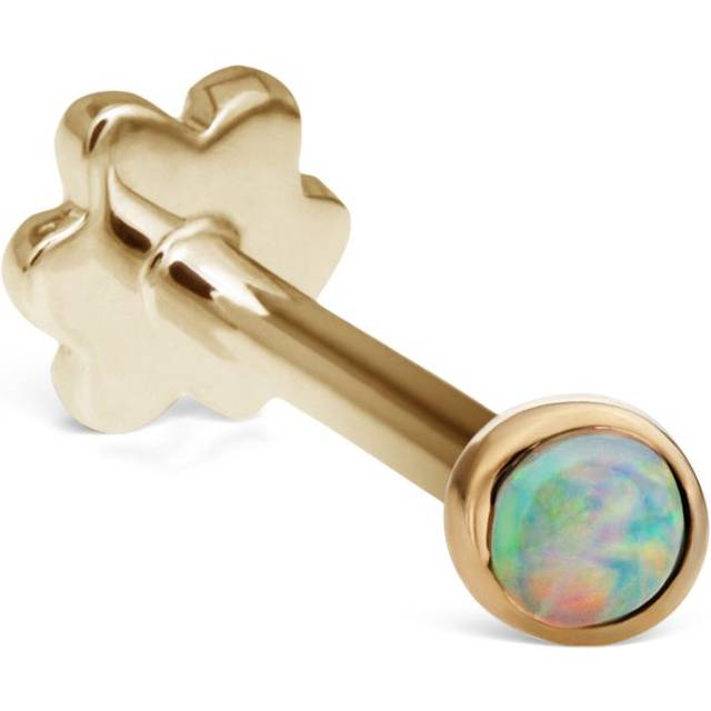 Maria Tash Yellow Gold Opal Threaded Stud Earring - 2mm