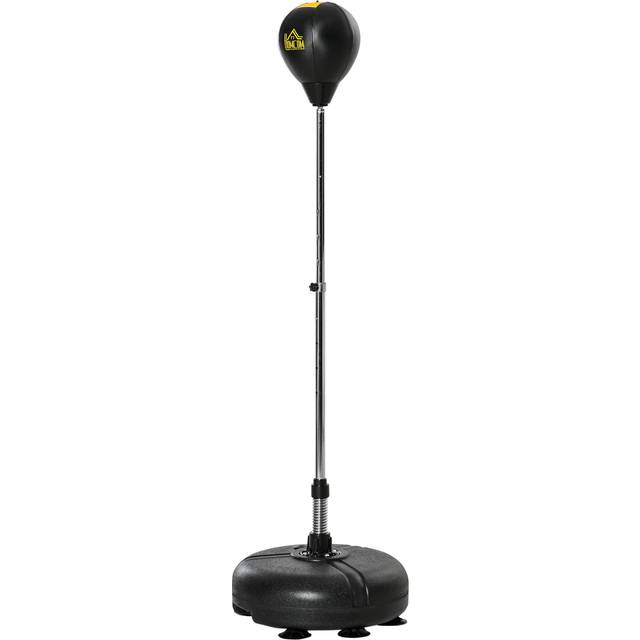 HOMCOM Punching Bag with Stand, Free Standing Boxing Bag Set, Speed Bag with Adjustable Height for Teens & Adults, Black, Gold