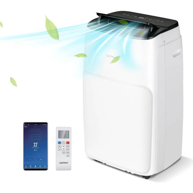 Costway White 12000BTU Portable Air Conditioner with WiFi Smart App - 89 x 48 x 38cm