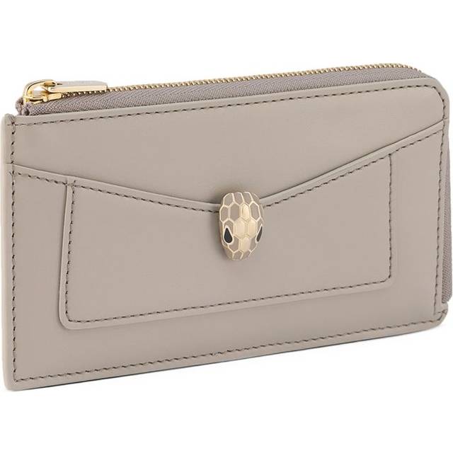 Bvlgari Womens Grey Dark Serpenti Forever Snakehead-embellished Leather Card Holder 1 Size - GREY DARK