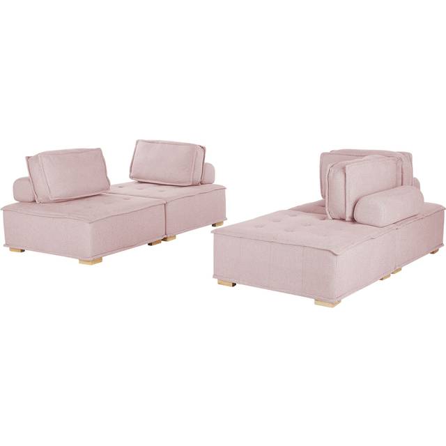 Modulsoffa Tibro Rosa/ljust trä - Komplett modulsoffa Rosa,Natur Trä