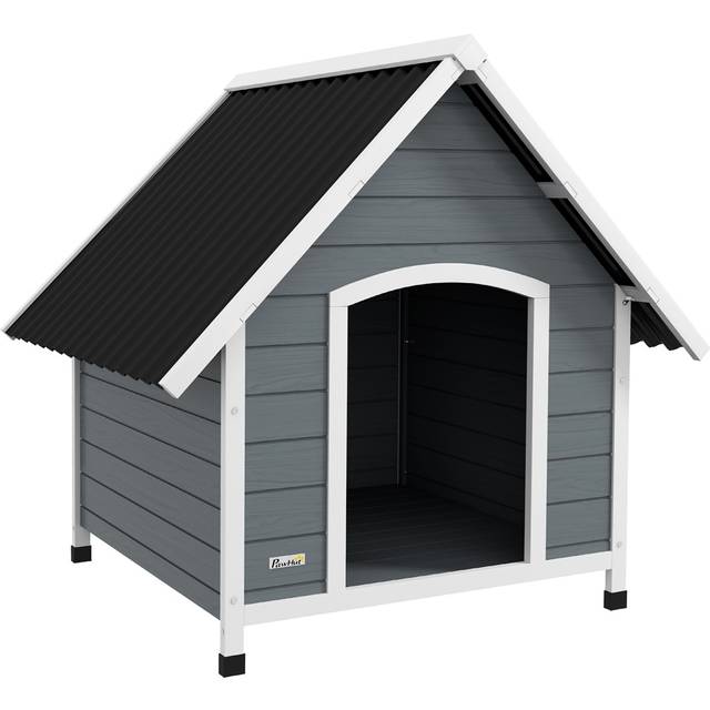 PawHut Grey Outdoor Large Dog Kennel - 88 x 120 x 20cm