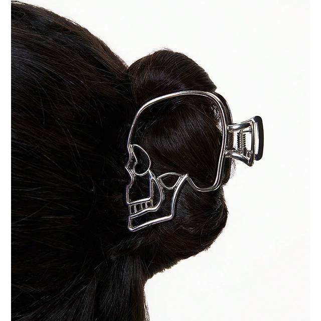 ROMWE 1pc Sleek Punk Gothic Style Skull Decorated Hair Claw For All Seasons
