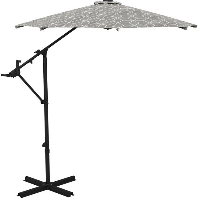 Outsunny Waterproof 3(m) Convertible Cantilever Parasol and Centre-post Garden Parasol with Cross Base, 360 Rotation Banana Parasol Aosom UK