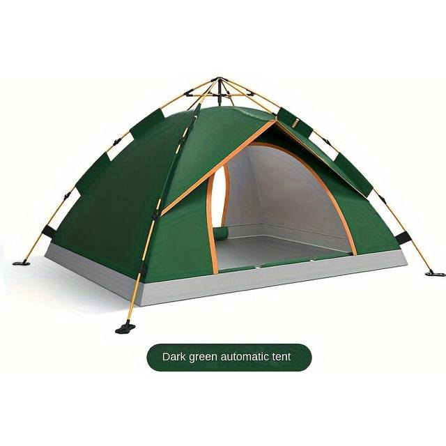 (Dark Green, 1-2 person tent) Fully Automatic Quick Opening UV Protection Thickened Rainproof Tent