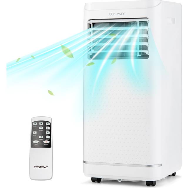 Costway 7000 BTU 3-in-1 Portable Air Conditioner with Remote Control - White - 31.5 x 31 x 70cm