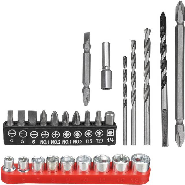 3 In 1 Electric Drill Kit 26Pcs For Hammer Drill Screwdriver Bits With Adapters Hole Drill