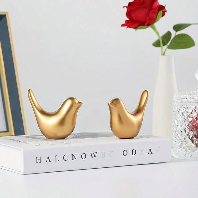 SHEIN Modern Minimalist Nordic Golden Bird Abstract Decor Ornament, Home Furnishings Showroom Decoration Best Gifts Birthday Graduation