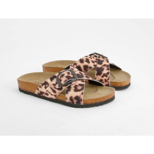 Womens Wide Fit Single Strap Footbed Sliders - Multi - 3, Multi