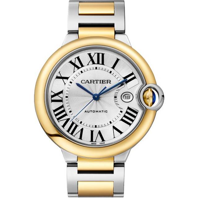 Yellow Gold and Stainless Steel Ballon Bleu de Cartier Watch - Silver - 42mm