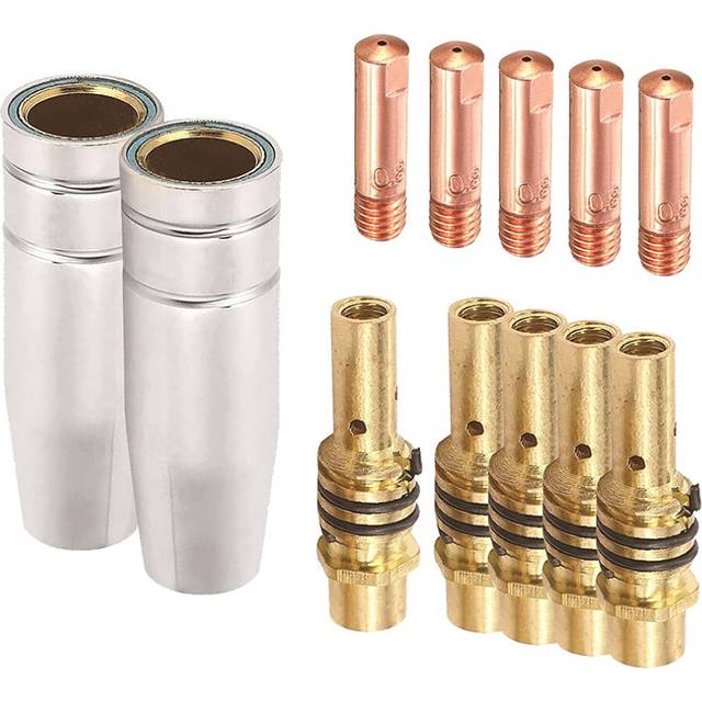 Nozzles Contact Tips Holders Welding Parts Set Mig Welder Consumable Accessory Fit for 15AK Torch Welding Machine 0.8 MM