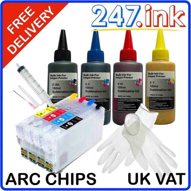 405xl sublimation starter kit - arc cartridges for epson wf3820 wf3825 non-oem