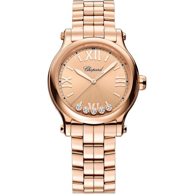 Chopard Rose Gold and Diamond Happy Sport Watch - 33mm