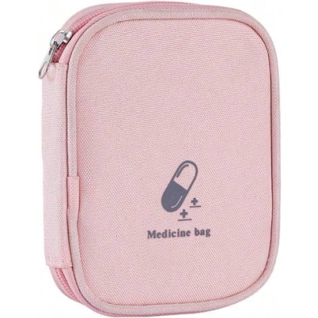 SHEIN 1pc Light Pink Travel First Aid Kit, Portable Medical Bag With Multiple Compartments For Home And Outdoor Emergency Supplies Medicine Bag Medicine Sto