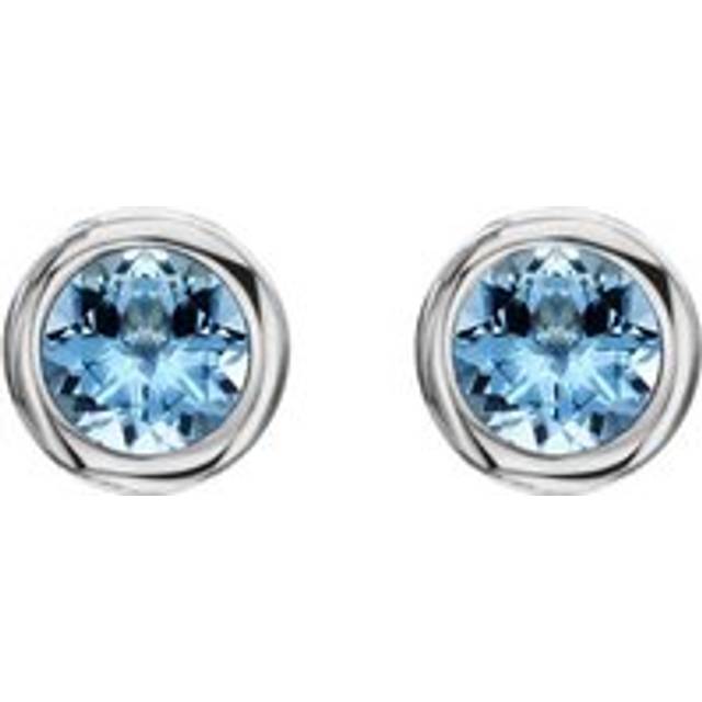 18ct White Gold 0.92ct Aquamarine Martini Stud Earrings
