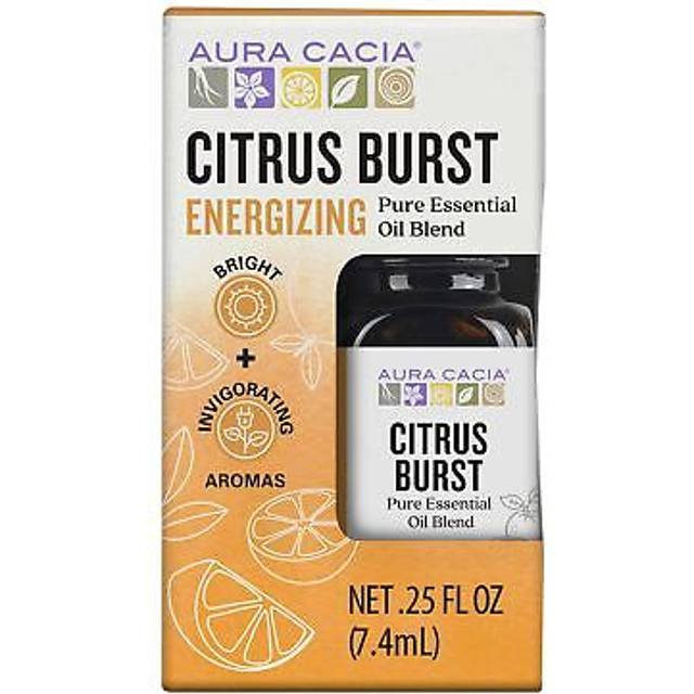 Aura Cacia Citrus Burst Essential Oil Blend  Boxed 0.25 fl. oz. - Light Aroma  No Synthetic Fragrances