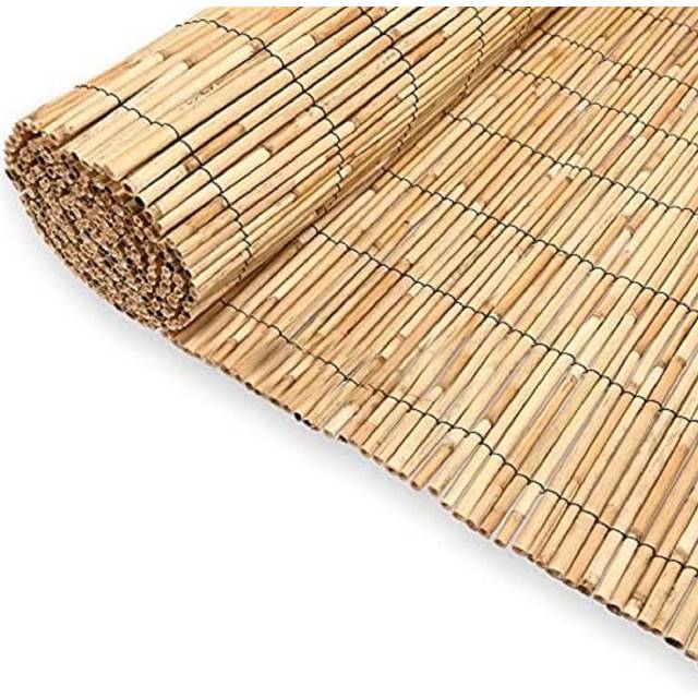 Abaseen 1.5m x 5m Extra Thick Peeled Reed Garden Fence Screen Wind Protector - Natural - Brown