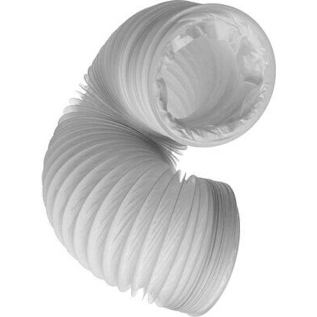 125mm (5 inch) x 1 metre - PVC Flexi Hose - White Universal Tumble Dryer - Cooker Hood - Extractor Fan - Air Conditioner Hose