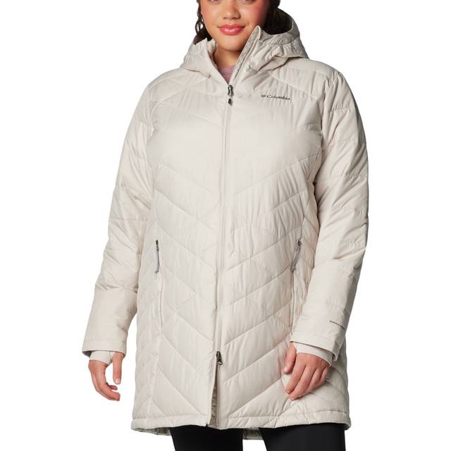 Columbia Women's Heavenly Long Hooded Jacket - Plus Size- - Beige (1X)