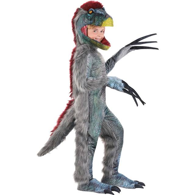 Child Therizinosaurus Dinosaur Costume | Kid's Dinosaur Costumes - Gray&#47;Blue&#47;Red (M)