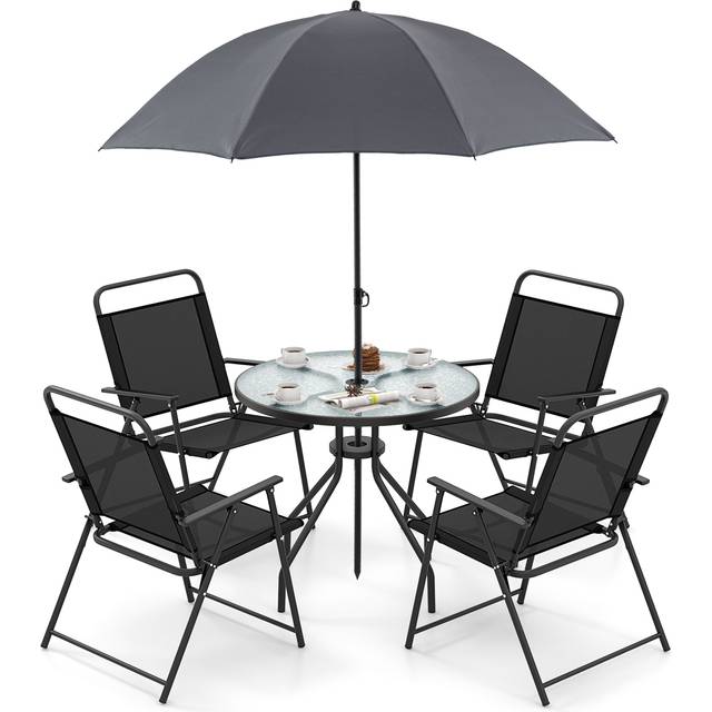 Costway 4 Seater Grey Dining Table Set