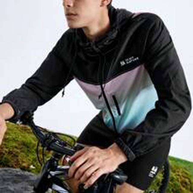 Gradient Patchwork för män med dragsko för utomhussolskyddsjacka - Dammrosa (L,M,S,XL)